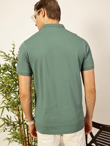Image of Thomas Scott Men's | Solid | Half Sleeve | Regular Fit | 100% Cotton | Polo Collar | Button Closer | Casual Tshirt