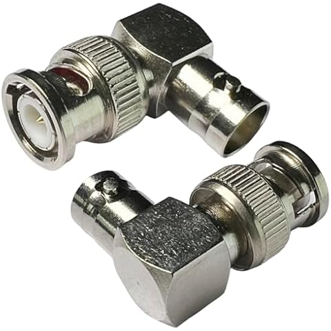 CESS BNC Right Angle Adapter Male to Female - BNC Female to BNC Male Elbow (2 Pack) Cover