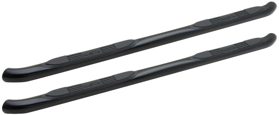 Westin 23-3715 E-Series 3 Round Nerf Bars fits 2014-2019 Silverado Sierra 1500 (Rocker Mount) 2015-2019 Silverado Sierra 2500 3500 Double Cab (Exc Diesel) Black Pair