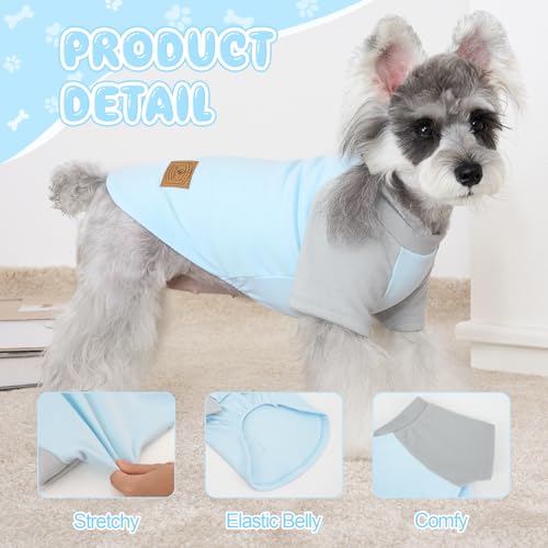 Image of XPUDAC 4 Pack Dog Sweaters Comfy Dog Clothes with Sleeves Puppy Shirts Pullover Pet Sweatshirt for Small Medium Large Dogs Boy Girl Doggy Outfits Cat Apparel, Blue, XS