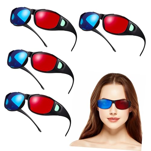 ARTIBETTER 3D Glasses for Movies Tv Red Blue Cinema Glasses for Gamers Theater Family Pack