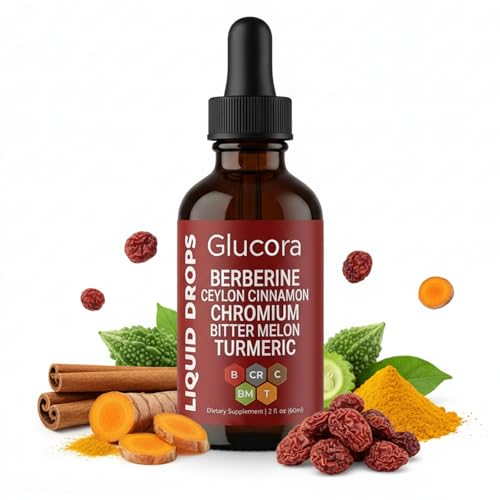 FMRFMR Glucora Berberina Liquida Gotas | 10-in-1 Herbal Formula | Sugar-Free, Vegan Liquid Supplement | 2 fl oz