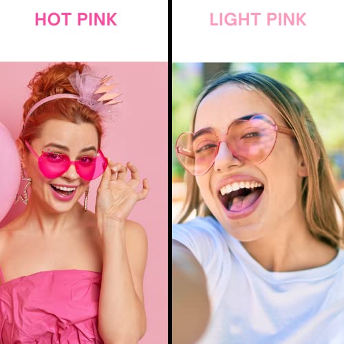 4E's Novelty 2 Pack Heart Shaped Sunglasses for Women - Trendy Glasses for Valentines, Mardi Gras, Men Party Outfit Accessory3