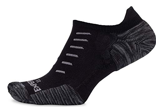 Thorlos Experia Ultra Thin No Show Tab Sock, Black, Medium (XCTU)