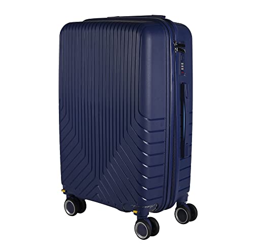 Mala de Viagem Media em Polipropileno 4 rodas 360 - AeroMalas Miami (Azul Escuro)