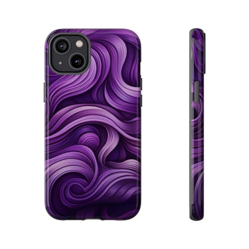 Coque motif vague tourbillonnante violette iPhone 14 Plus
