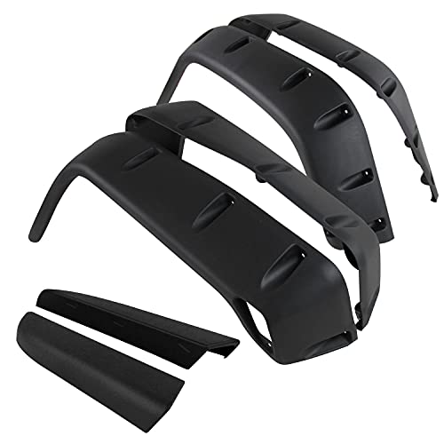 Spec-D Tuning FDF-WRG97B-PK-RS Jeep Wranger TJ Black 6 Wide Wheel Extended Fender Flares Kit 6PC