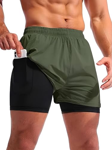 Image of boffi ... N S Poly 2 in 1 Active Dual Shorts with Inner Tights Layer | Men's Double Layer Short for Running, Gym & Sports