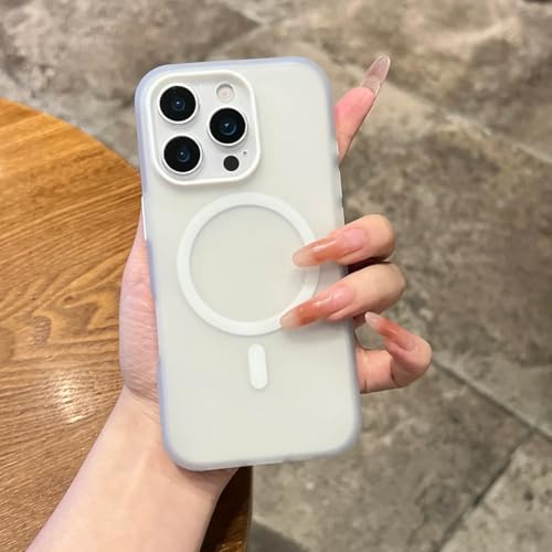 Coque iPhone 12 mate givrée blanche transparente et magnétique