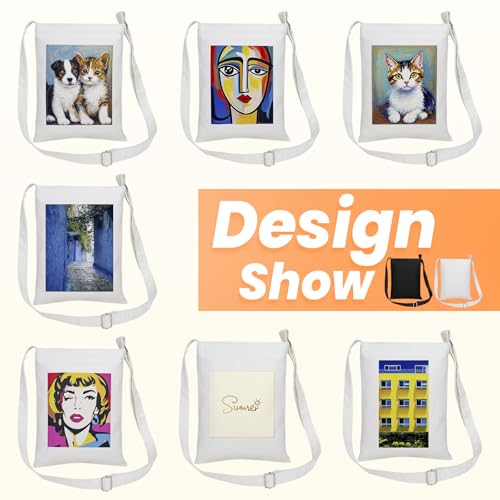 Muka Custom Small Cross-body Shoulder Bag with Logo, 7 x 9 Inch Canvas Zipper Handbags, White Bridal Party Bag2