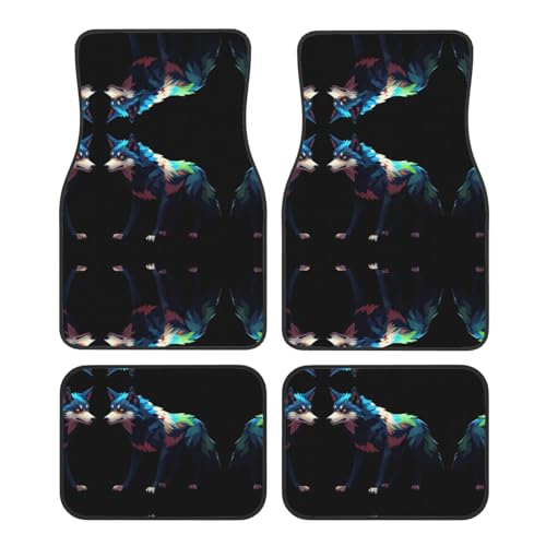 Les Tapis de Sol Pixel Wolf Prints pour Voiture, avec Surface antidérapante à l'avant et à l'arrière, conviennent aux Voitures, camions et SUV.