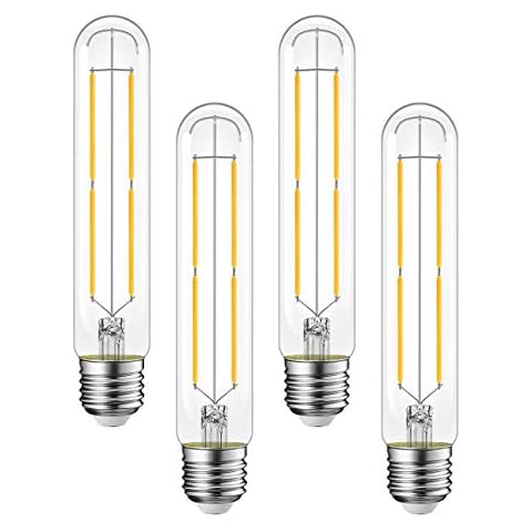 ANWIO E27 Clear Tube Light Bulbs, 7W Edison Long Test Tube Filament Bulbs 60W Incandescent Bulb Equivalent, Vintage T32 LED Light Bulbs Screw , 2700K Warm White,806LM,Non-Dimmable,(4 Pack) Cover
