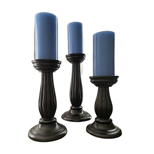 Pedestal Candle Holders - Mango Wood Candle Holder - Pillar Candle Holders - 3 Piece Candle Holder - Fireplace Candle Holder - Wooden Candle Holder - Fire Place Decorator - Candle Pedestal Display #TOP1
