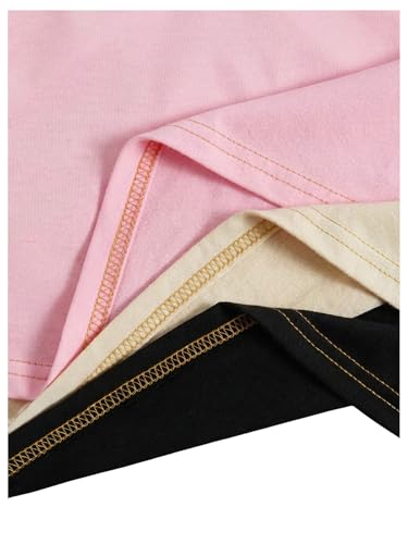 Image of RoseSeek Women's 3 Packs Open Back Tops T Shirt Criss Cross Cut Out Tee Short Sleeve Crewneck Summer Backless Tops