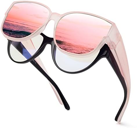 Face Shadow Polarized Over Glasses Sunglasses for Women, Fit Over Glasses Sunglasses Womens Oversized Sunglasses UV Protection Trendy Lightweight