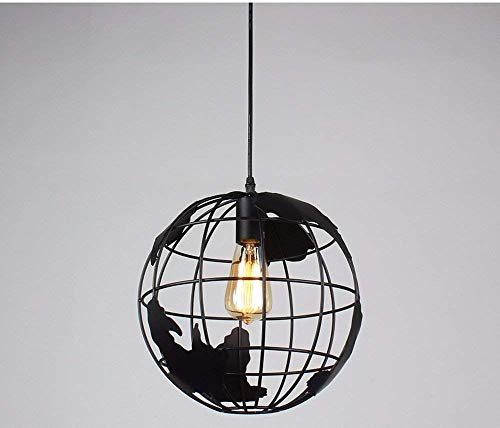 Suspension industrielle fer de style européen lustre de qualité noire 30cm