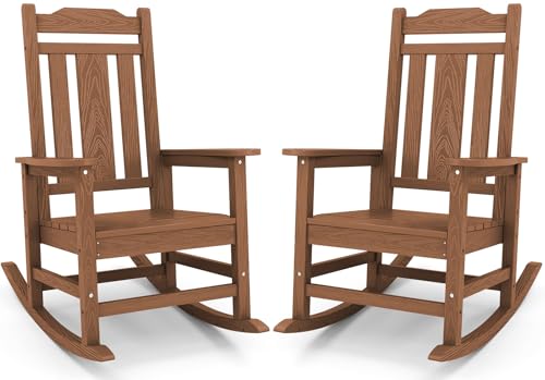 SERWALL HDPE Rocking Chair Set of 2, All Weather...