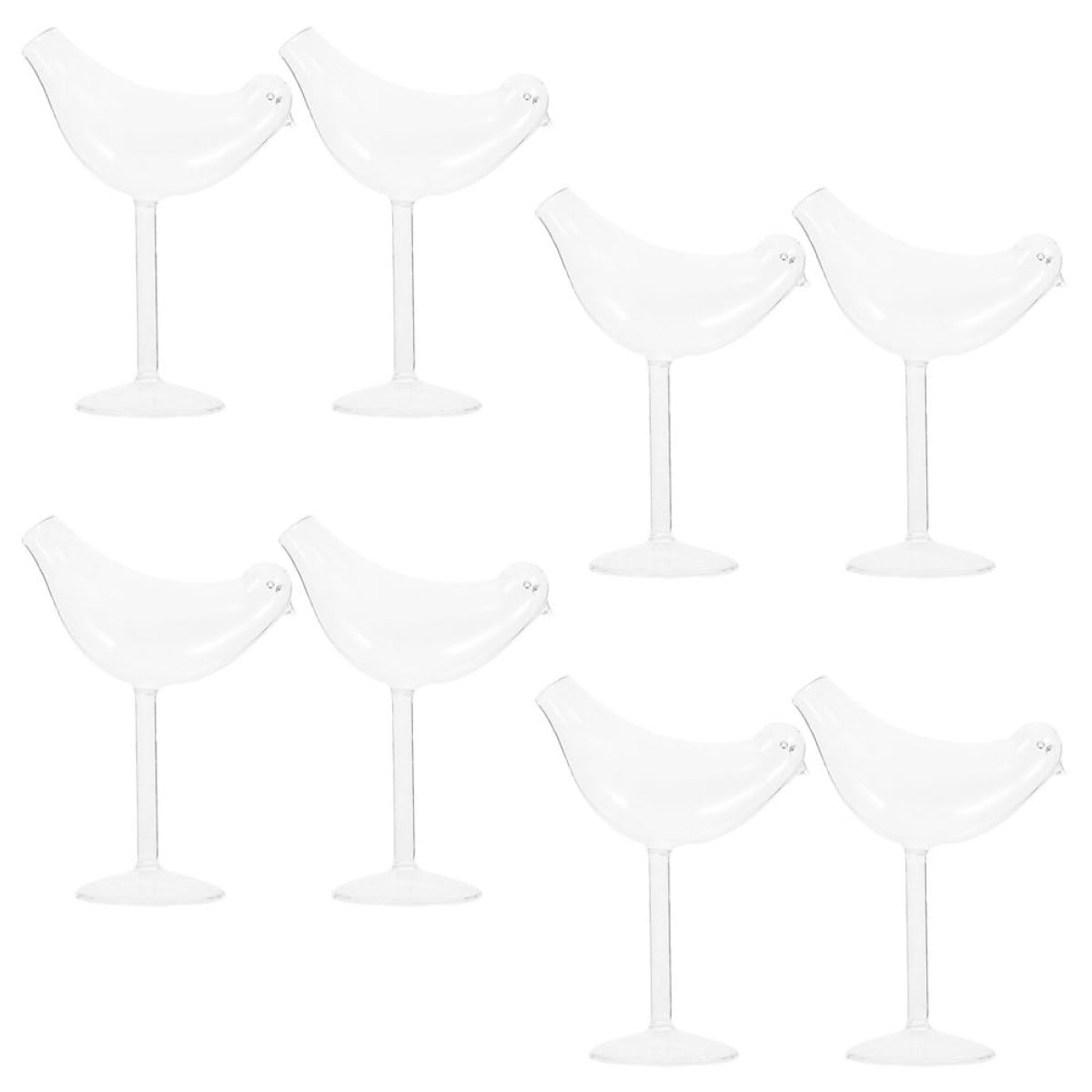IMIKEYA 8stücke Teiliges Vogelglasset aus Klarem Glas Dekorative Whiskey Cocktailgoblets Hochwertige Trinkgläser für Wein Party und Stilvolle Anlässe Einfach zu Reinigen und Vielseitig