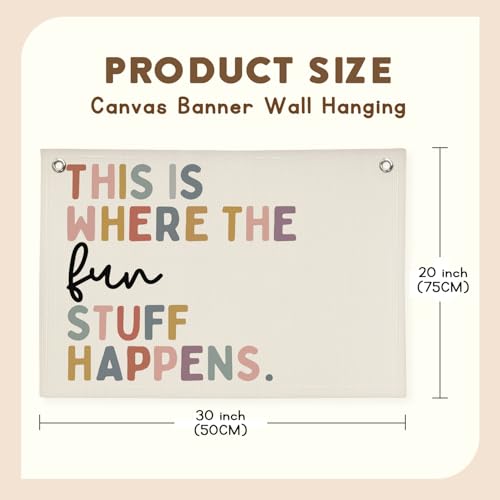Image of Boho Classroom Decor,Playroom Homeschool Kindergarten Door Decor,This is Where The Fun Stuff Happens, Nursery Kidroom Decor Banner Wall Hanging Flag,Classroom Must Haves Decorations,30x20,