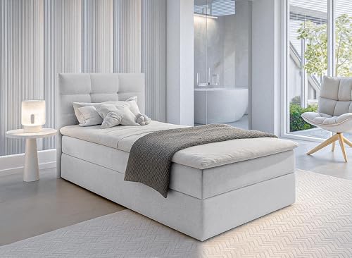 AXLIVING Stauraumbett 120x200 cm Geceteni Boxspringbett Grau