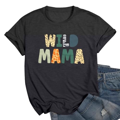 Image of Family Trips Matching Shirts : Wild One Print Tee Safari Animal Theme Parent-Child Outfit