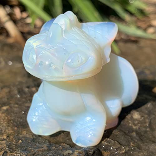 Liliyagem Healing Crystal Stone Human Reiki Skull Figurine Statue Sculptures Fly Dragon Skull Crystal Halloween (Opalite Dragon Skull) Lly-Ods #TOP5