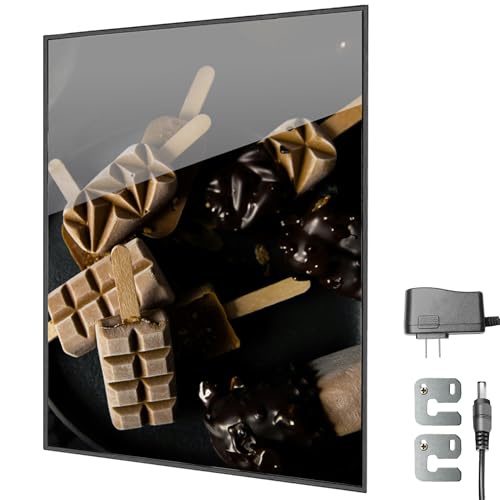 Foh Möbel Marco para póster con retroiluminación LED y tamaño póster, marco luminoso y soporte para carteles publicitarios, folletos y menús de restaurante (negro, A2(23.39x16.54))