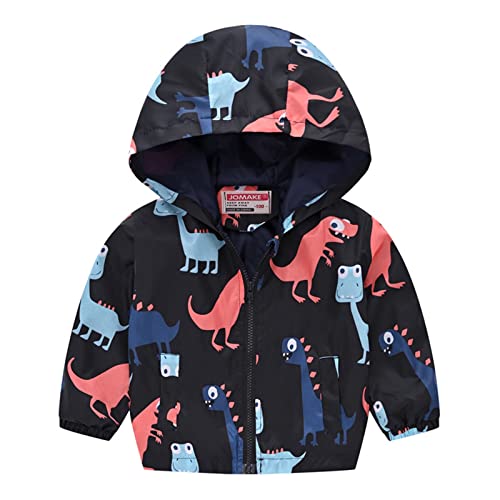 Generic Boys Rain Jacket with Detachable Hood Lightweight Raincoats for Kids 3T Rain Jacket Boys 3T Rain Jacket Boys (Black, 4-5 Years)