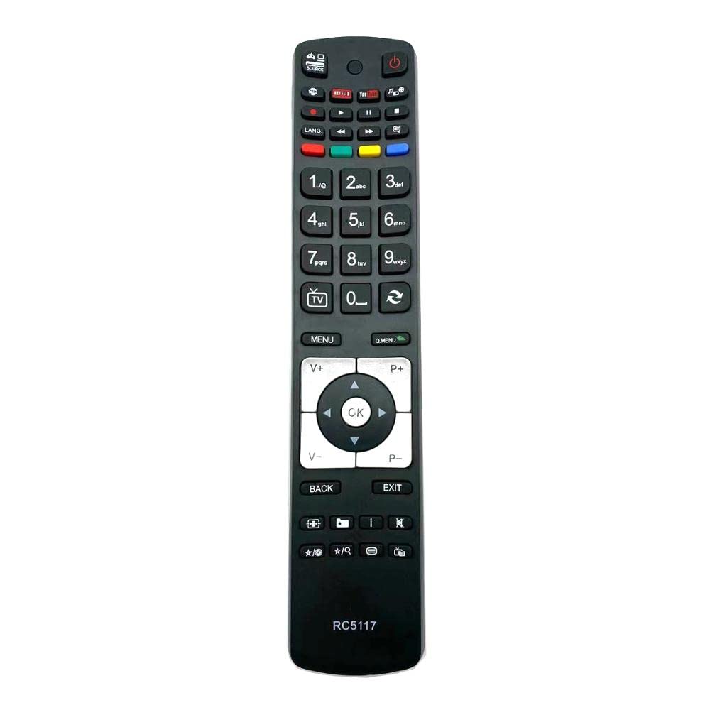 BOLORS RC5118 TV remote control for LED LCD 3D HD intelligent operation Finlux 42FLHK242BHCDN FIN32BASEBK FIN40BASEBK FIN48SMARTBK (Color : RC5117)