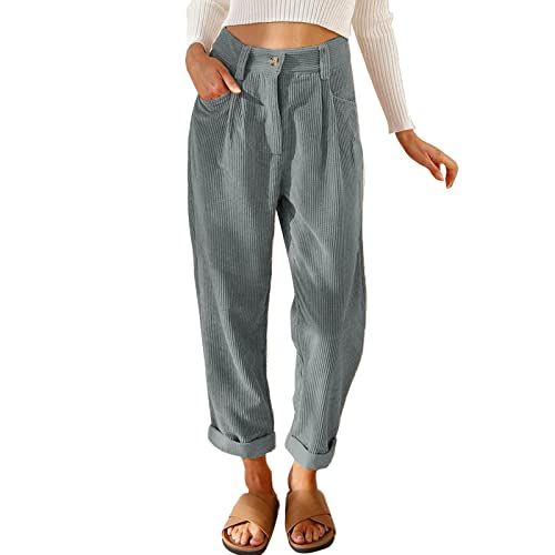 Cordhose Damen Casual Pants High Waist Corduroy Lockere Bequeme Freizeithose Einfarbig Stretch Gerades Bein Cord Hose Outdoor Elastische Taille Cordjeans Mit Taschen Und Gürtelschlaufen,S-XXL Cordhose Damen Casual Pants High Waist Corduroy Lockere Bequeme Freizeithose Einfarbig Stretch Gerades Bein Cord Hose Outdoor Elastische Taille Cordjeans Mit Taschen Und Gürtelschlaufen,S-XXL