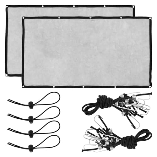 2 Stück Hundegitter Auto 115x63cm Hundenetz Auto mit Verstellbarem Seil Haken Hunde Sicherheitsnetz Hundenetz Universal Hundegitter für Kombis LKWs PKWs