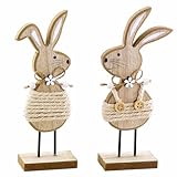 Die Osterhasendekoration besteht aus jute und holz, der nicht leicht zu brechen, zu korrodieren und zu verblassen ist, was Ihrem Zuhause eine lustige und süße Atmosphäre verleiht.