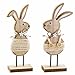 HERZONE Hase Aufsteller für Ostern,Osterhase Figur osterndeko Osterhase zum Hinstellen (E)