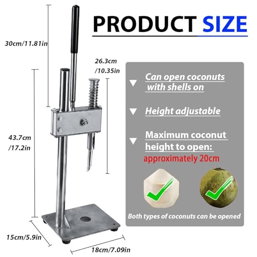 Machine ouvre-noix de coco jeune kit d'ouverture en acier inoxydable 44cm - 8