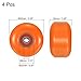PATIKIL 52mm Skateboard Wheel with Bearings ABEC-9, 4 Pack Street Wheels for Skateboards Cruiser Wheel Replacement 95A, Orange Red