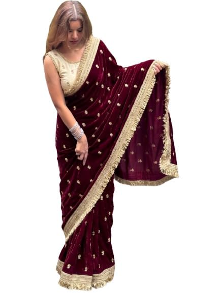 vragi Women's Soft Silk Dual Shade Saree with Embroidery Work & Lace Border With Contrast Embroidery Unstitched Blouse_(FSatin_ytt4)-picture-42