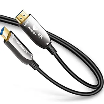 8K HDMI Fiber Optic Cable 75ft, 4K120 8K@60Hz HDMI 2.1 Cable, ARISEN Long HDMI Cable 48Gbps Ultra High Speed Slim HDMI Optical Audio Cable, eARC HDR10 HDCP 2.2 Compatible with PS5 Xbox TV Projector