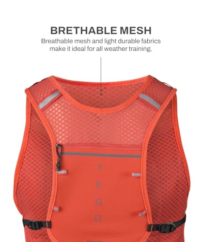 Image of TEGO Pacer Lite Running Hydration Vest | Lightweight Minimalist Running Vest | Compatible with 200 ml / 250 ml / 500 ml Soft Flasks | Reflective | for Running & Training