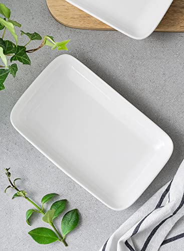 Sweese RECTANGULAR SALAD PLATES-S6 8 Inch Rectangular Salad Plates, Porcelain Dessert Plates, Small White Serving Trays For Salad, Fruit, Sushi Appetizer And Parties thumb #5