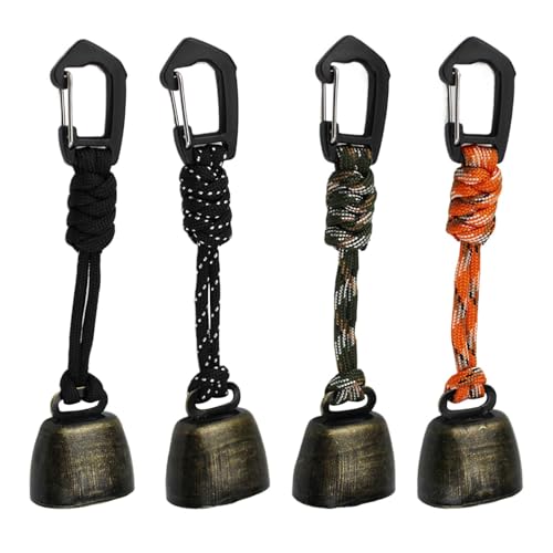 4pack Anti Bear Bells,Bear Bells for Hiking,Metal Vintage Outdoor Bell Pendant,Loud Bear Bell,Camping Bell Decorations with Mute Function for Camping,Hiking Backpack