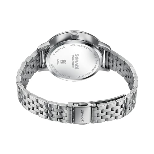 Image of Sonata Verve Quartz Analog with Pink Dial Rose Gold Sheet Metal Strap Watch for Women - 87102SM01