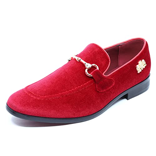 Image of Men's Velvet Designer Classic Dress Tuxedo Smoking Slipper Loafers Slip On Shoes SM-56