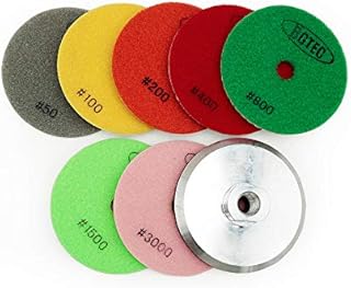 BGTEC 100mm Wet Diamond Polishing Pads Set,6 Pieces Pads Kit 800 Grit for Granite Marble Stone Quartz Tiles