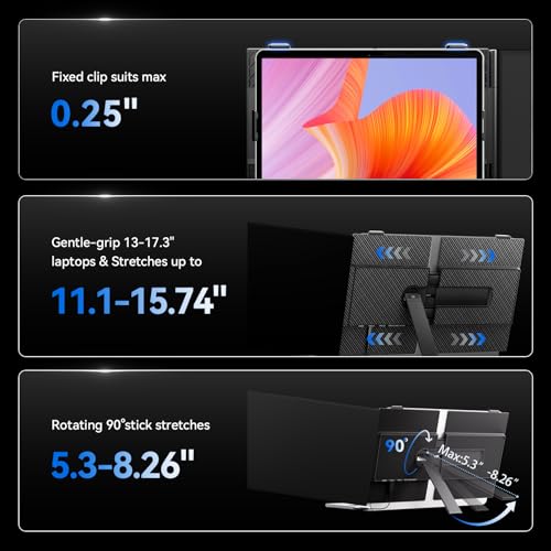 Laptop Screen Extender, 1.3lb Ultra Lightweight 14" 1080P FHD Portable Monitor for - image 4