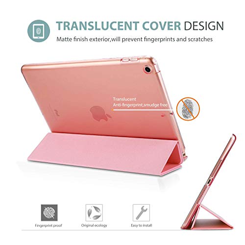 Procase Custodia Per Ipad 9.7 2018 6A Generazione/2017 Ipad 5A Generazione – Smart Cover Stand Ultral Leggero Slim,Con Cover Posteriore Traslucida Smerigliata Per Ipad 9,7 Pollici –Rosa - 4