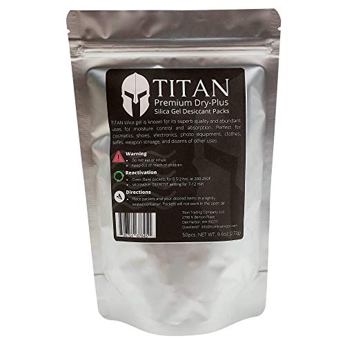 5 Gram Pack of 50 Premium Pure & Safe Silica Gel Packets Desiccant Dehumidifiers - Food Safe Rechargeable Paper