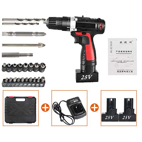 KUANDARYJ LED leuchtet Akku Bohrschrauber Einstellung mit Zwei Geschwindigkeiten Schnellladegerät Stufenloser…