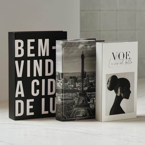 Kit 3 Caixas Livro Decorativo Porta Objetos Decoração Casa Sala M...