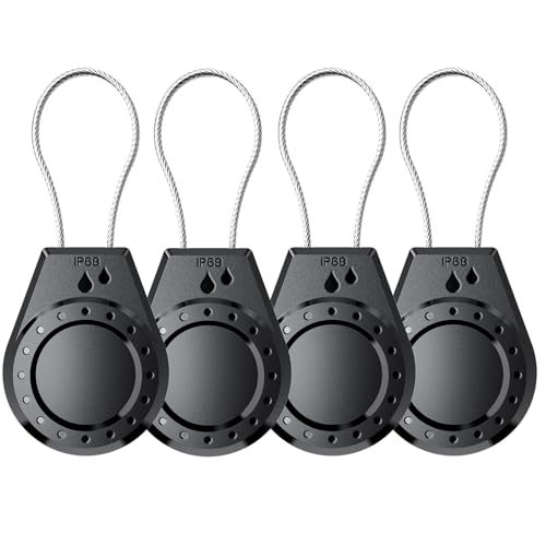 Image of Air Tagholder Keychain Case with Steel Wire Cable & Hex Lock, Waterproof Anti-Lost Shockproof Cover Compatible with Apple Air Tag for Luggage, Backpack, Keys (Black) Kids Items