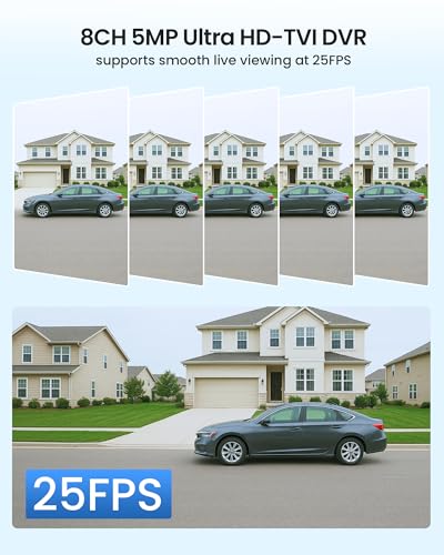 Image of ZOSI 5MP Wired Security Camera System, 4pcs 2MP Pan /Tilt Cameras, 500GB HDD | AI Human Vehicle Detection, 360View, Indoor /Outdoor, Night Vision, 5MP H.265+ 8CH CCTV DVR for 24 /7 Video & Audio Recording